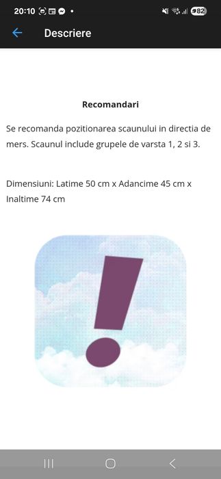 Scaun Auto ISOFIX  Wunderkid  9 -36 kg  im stare foarte bună 2 ani
