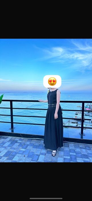 Платье длинное с ремнем