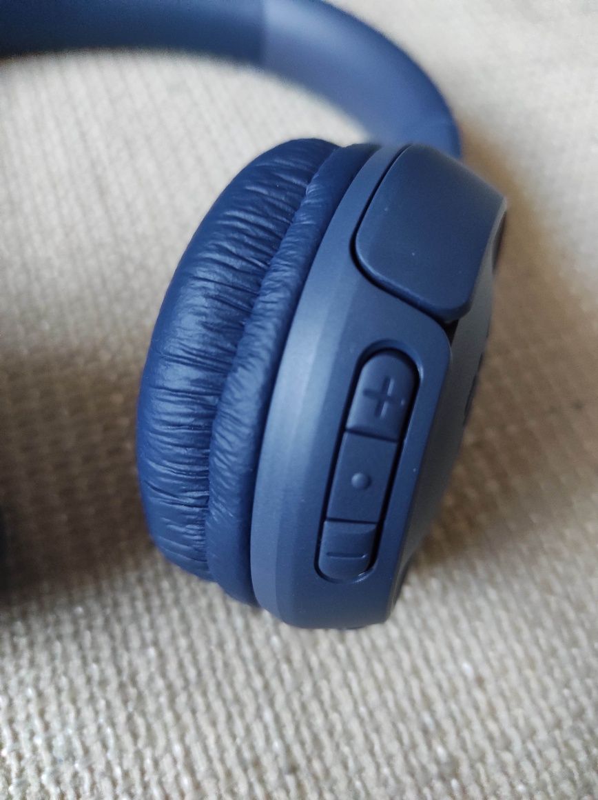 Casti On ear JBL JBLT500BTBLU, Wireless, Bluetooth, Functie bass,  Aut