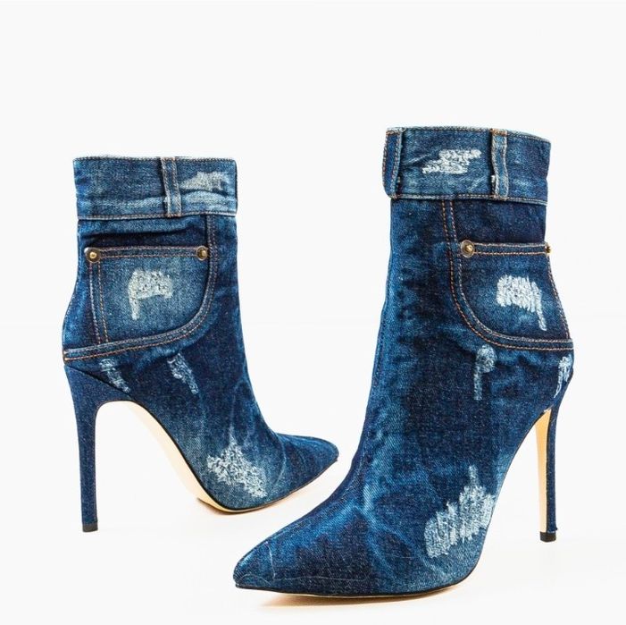 Botine elegante jeans,super model, noi,cutie