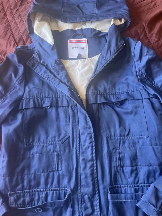 Синя парка  хс с 158-164 см с каракул