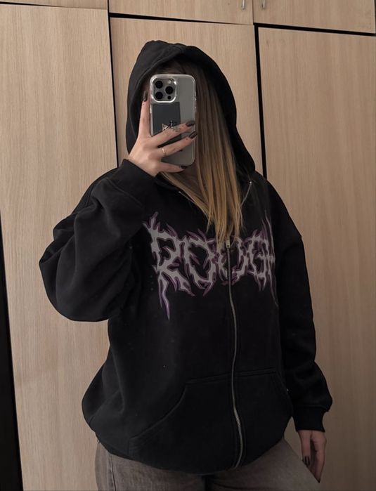 Hanorac cu fermoar New Yorker Black Squad zip hoodie