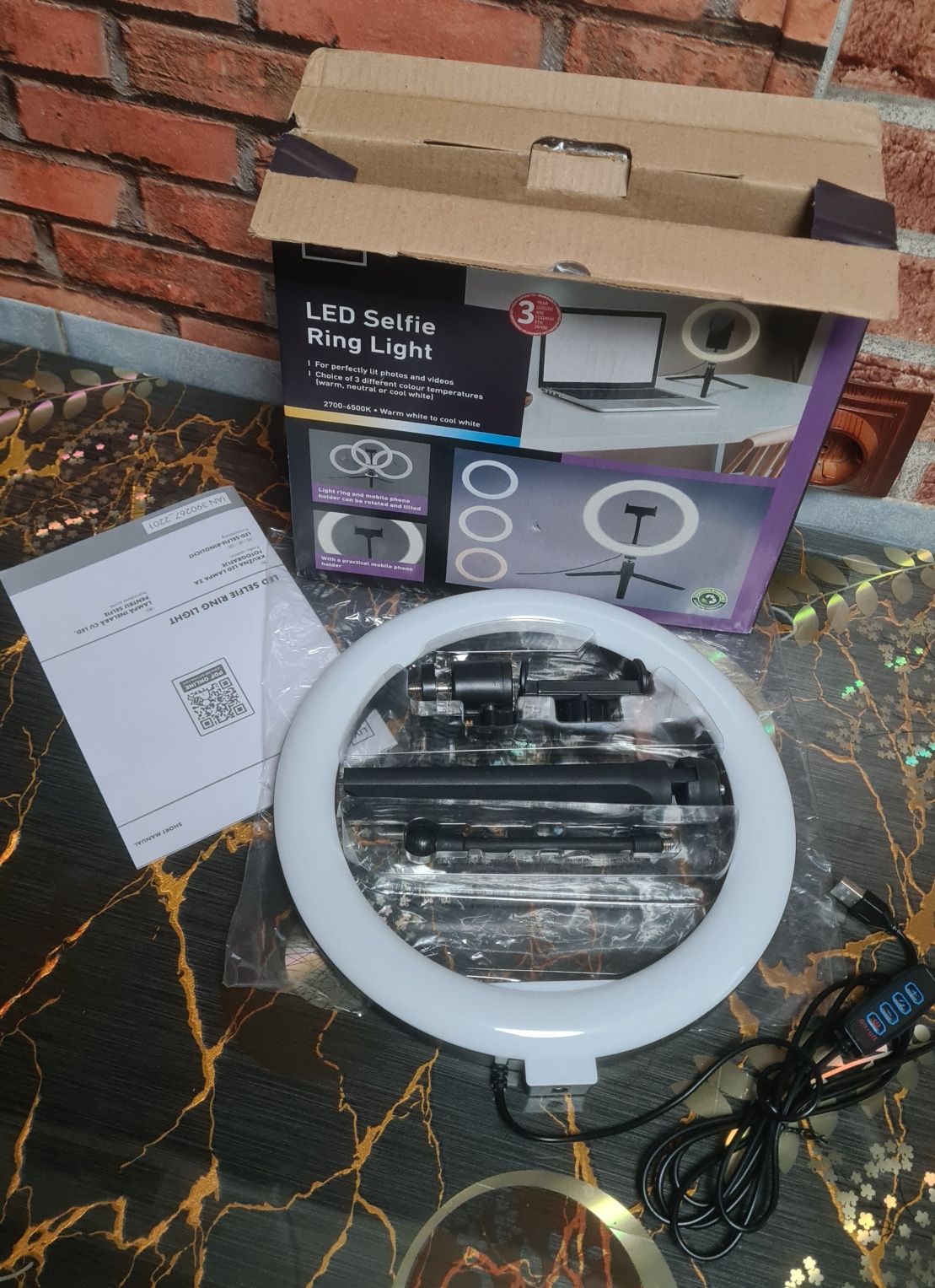 Lampă selfie NOUĂ cu LED 26 cm diametru inel