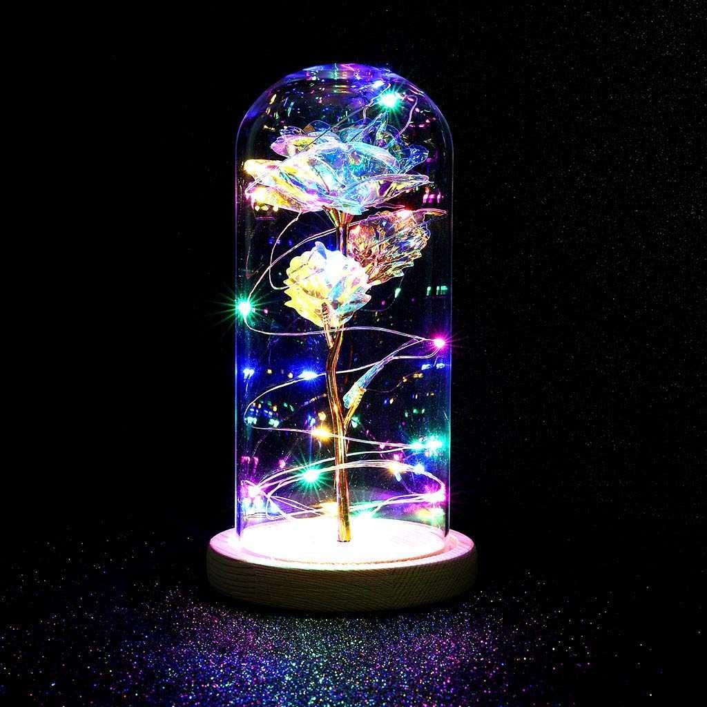 Galaxy Rose LED Вечна роза в стъкленица
