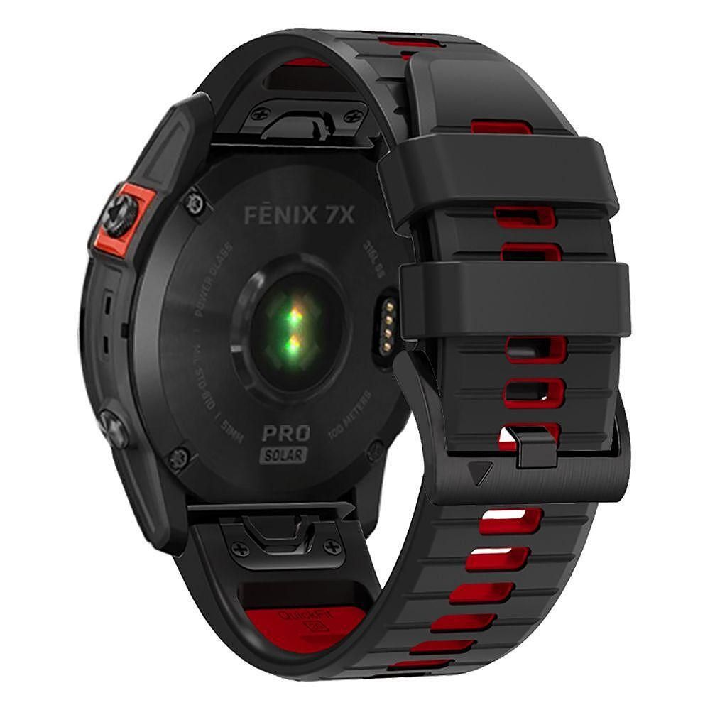 Каишка iconband pro за garmin fenix 5 / 6 / 6 pro / 7 black/red