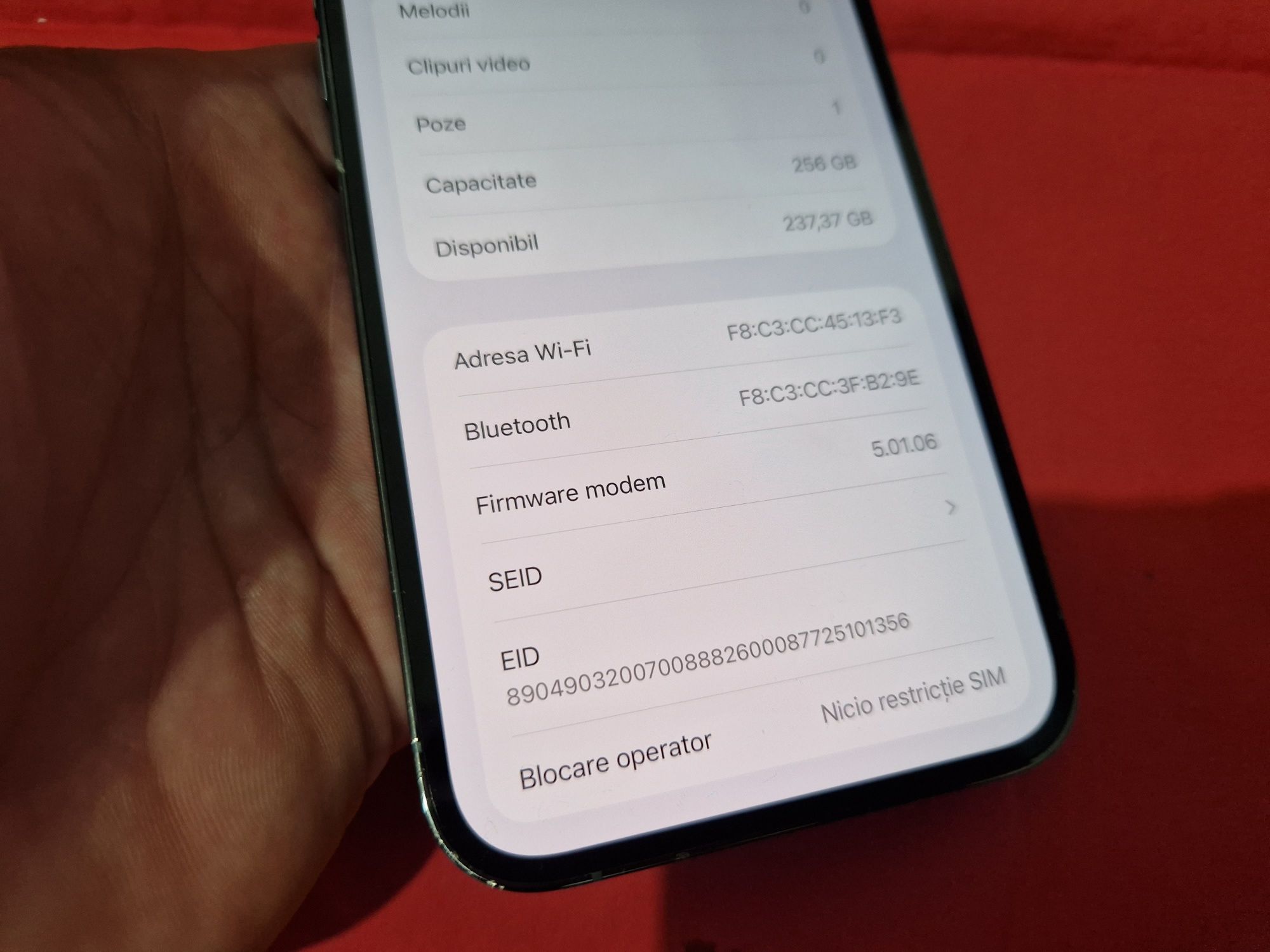 -Iphone 13Pro Max, 256Gb, 6Ram, bat: 86%, stare foarte buna, FID defec