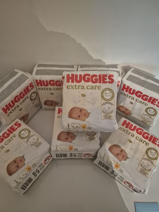 Set 8 Scutece Huggies Extra Care nr.1 Scutecele