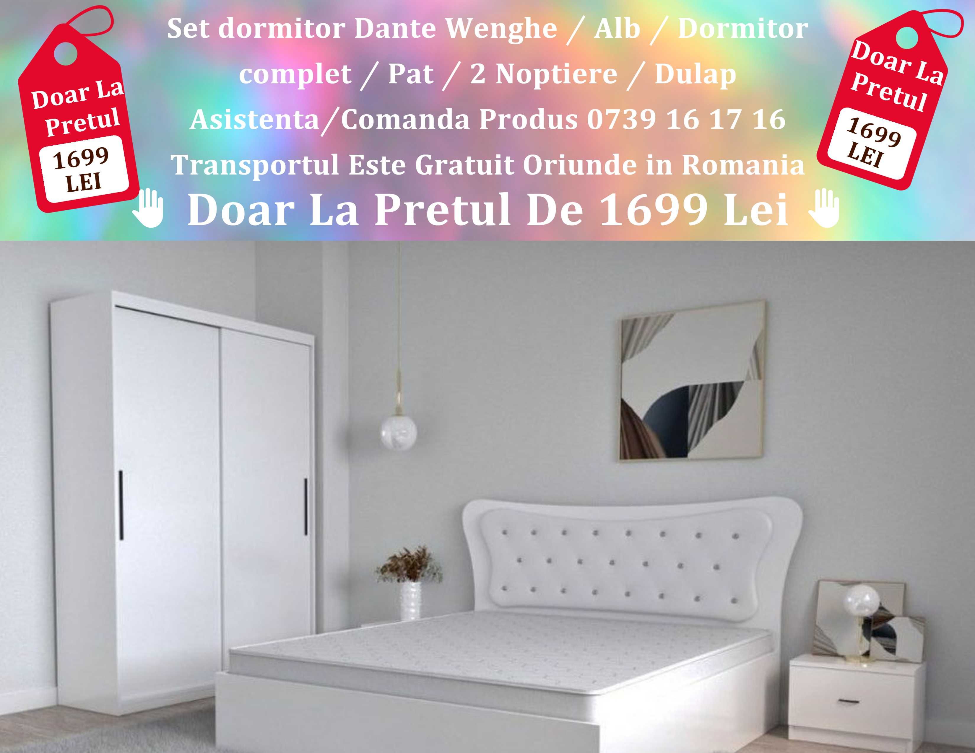 Complet / Dormitor Complet / Modern / Pat / 2 Noptiere / Dulap /