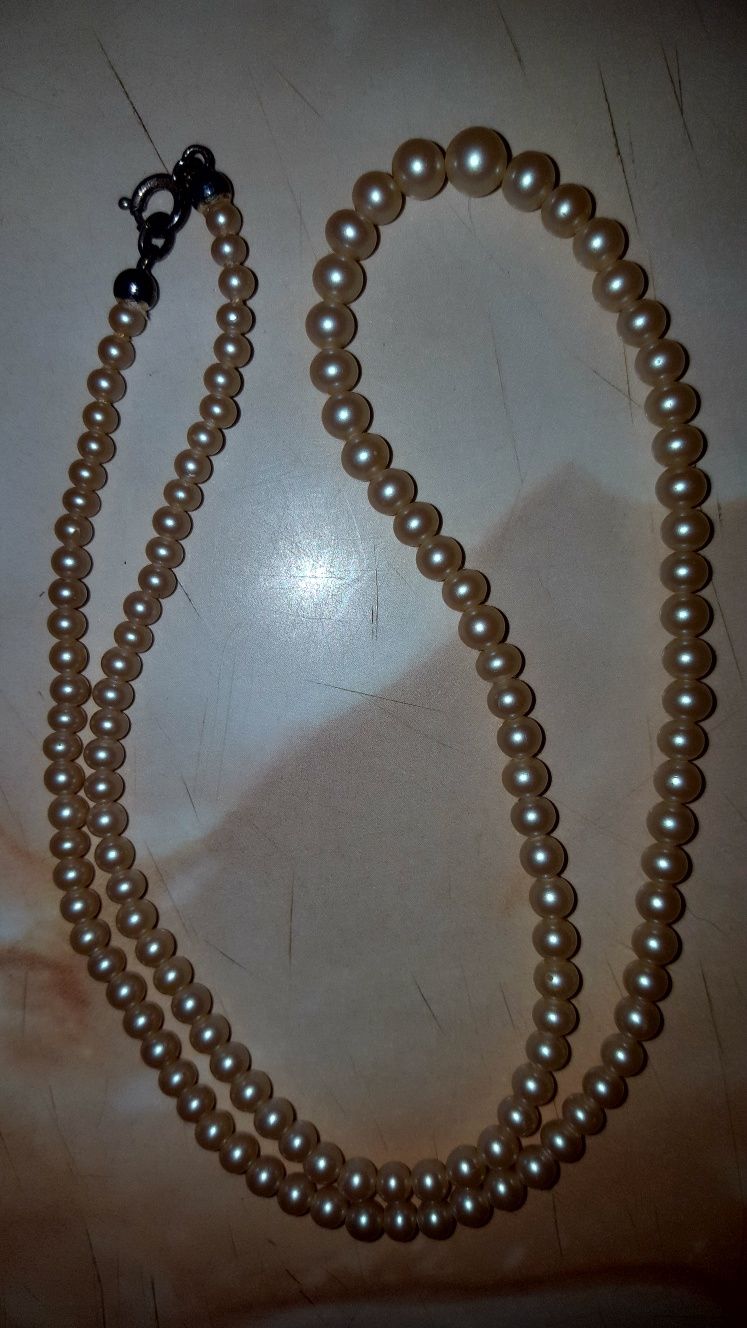 coliere din perle cu inchizatoare din argint 835