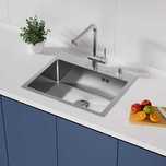Chiuvetă Auralum din inox  cu 1 cuvă, 55 x 45 cm