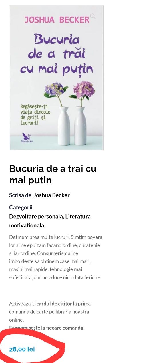 Bucuria de a trai cu mai putin. Joshua Becker
Scrisa de  Joshua Becker