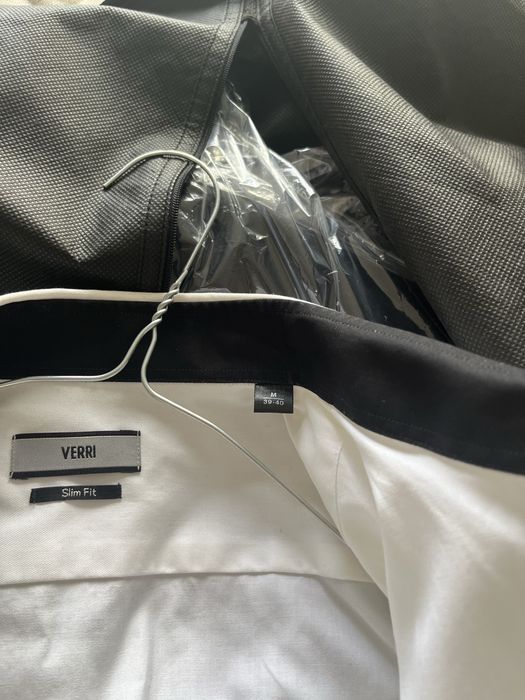 Мъжки черен стилен костюм Carducci 48 размер Slim Fit