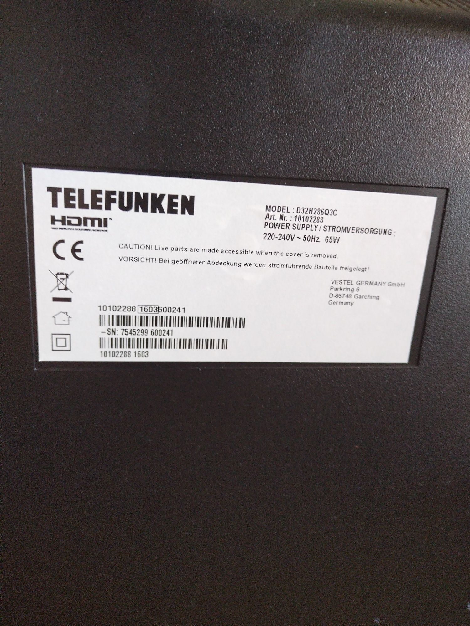 LED TV 32 инча  Телевизор Telefunken D32H286Q3C