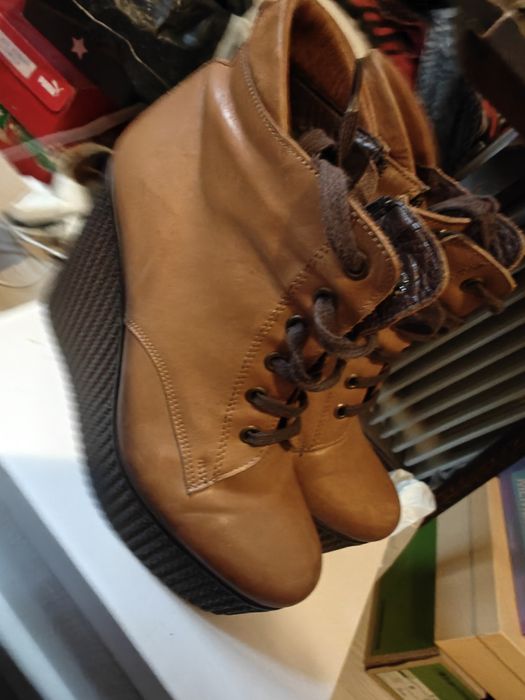 Botine maro dama cu platforma , 38