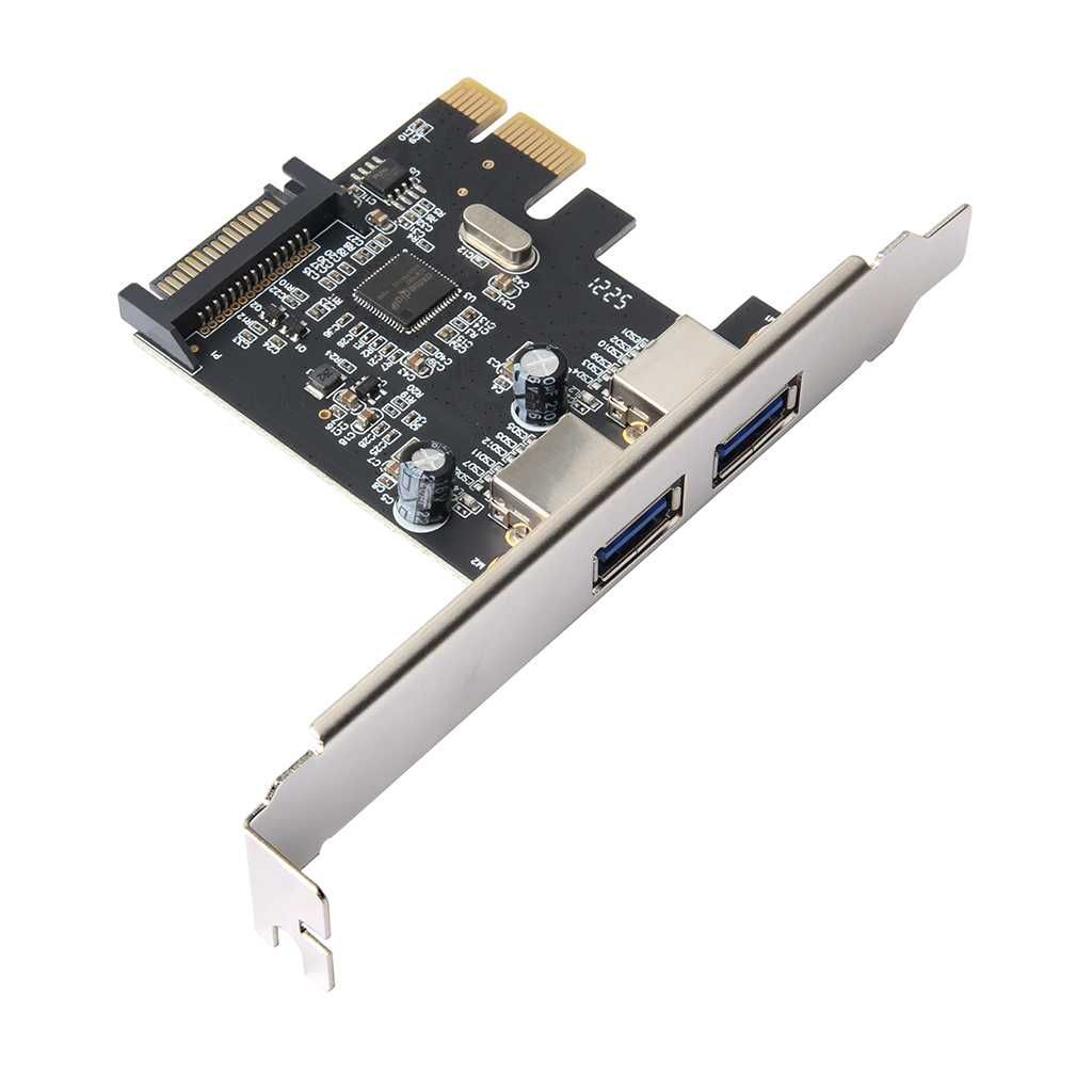 Адаптер PCI-E/USB 3,1  2 порта + SATA разъем 15pin