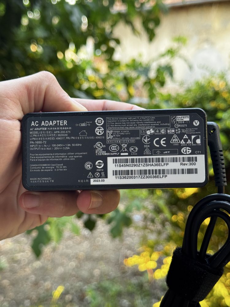 Захранващ кабел 65W / 20V – 3.25A / 4.0x1.7mm