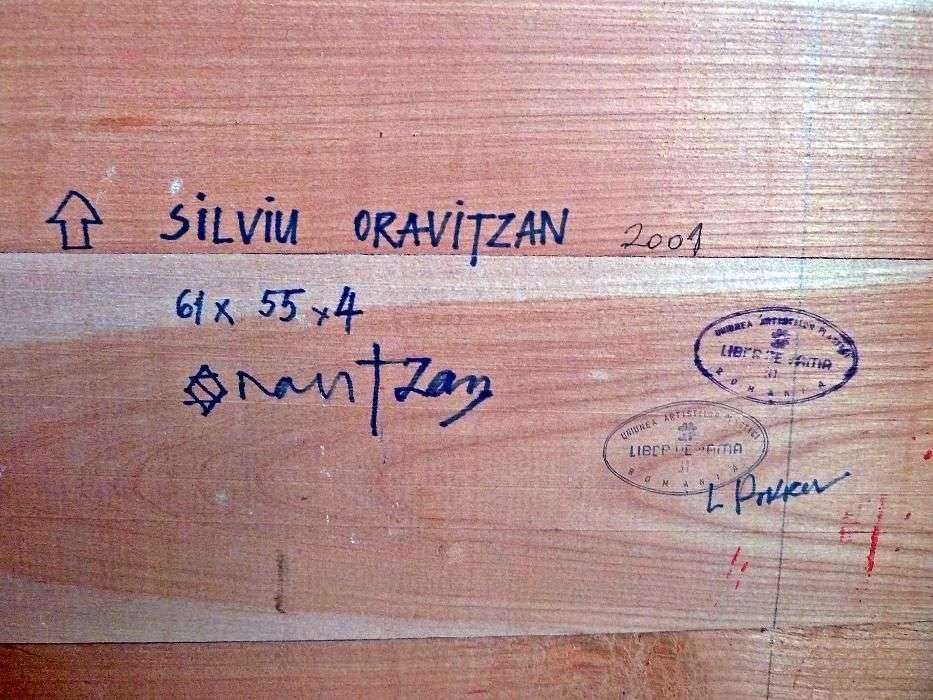 Silviu Oravitzan: CRUCE 2001.  Tablou din lemn sculptat și pictat!