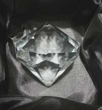 Pandativ Cristal Bohemia transparent, forma Diamant, hand made H70 mm