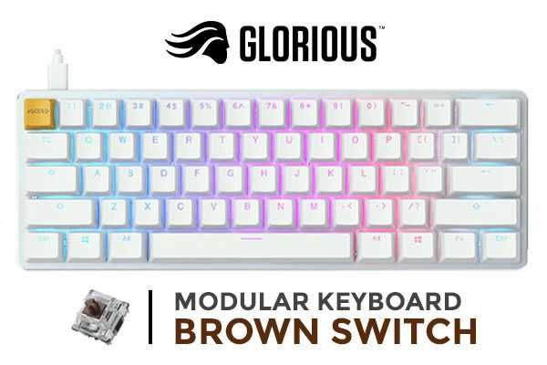 СКИДКА!! Glorious Custom Gaming Keyboard (GMMK) 60% Compact White