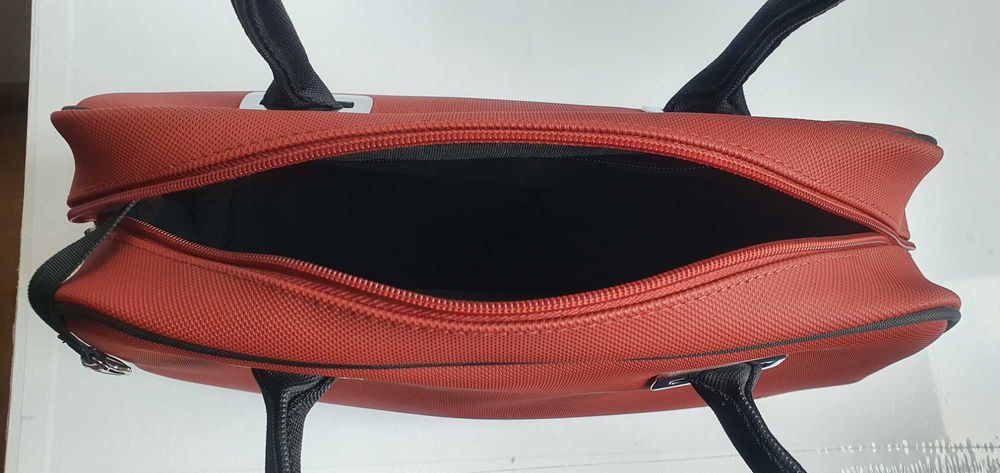 LACOSTE, geanta originala de mana, grena