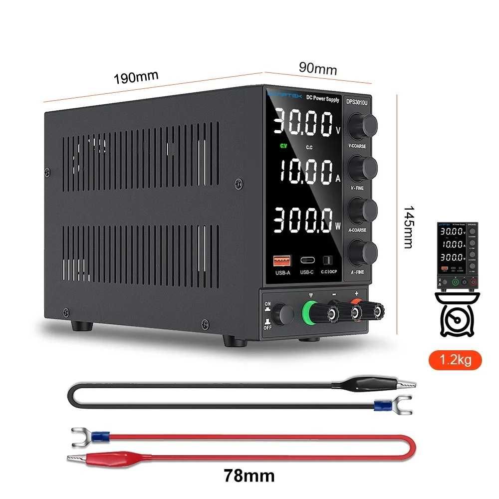 Лабораторно захранване DPS3010U, 0~30VDC, 0~10A, 1 канал, груби финни