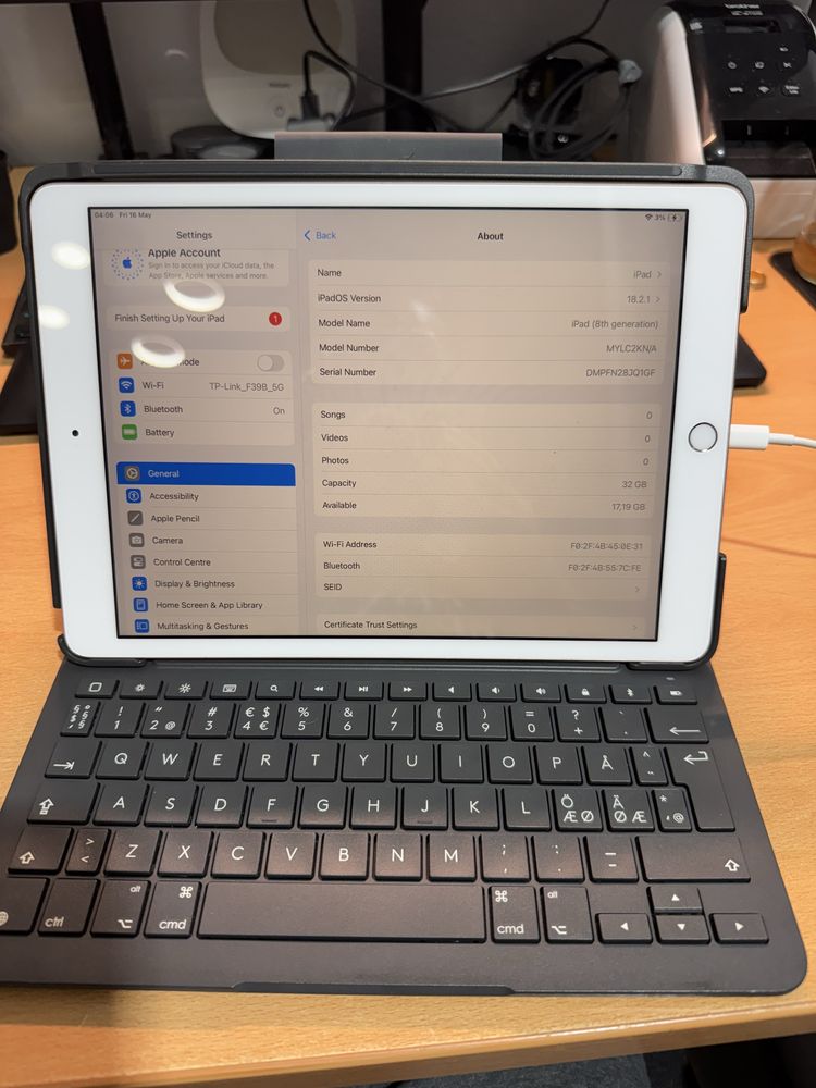 Ipad 8 Rose Gold 32Gb WiFi Logi Folio