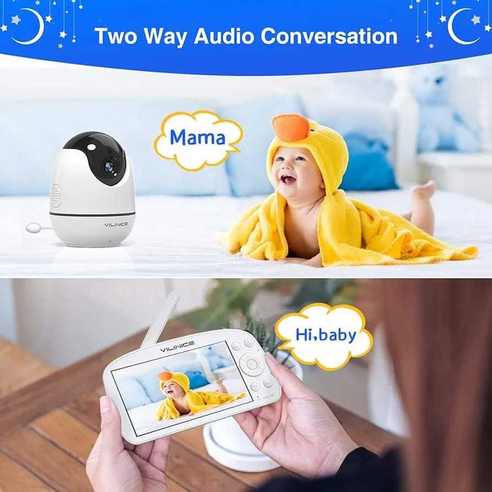 Нов бебефон Vili Nice с 720P HD голям 5.5" дисплей, двупосочно аудио..