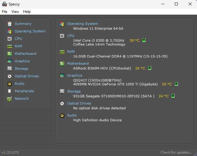 Gaming PC - i3-8300, 1050TI, 16GB RAM, 1TB HDD