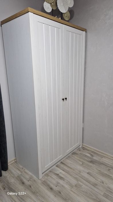 Dulap/dressing alb cu stejar