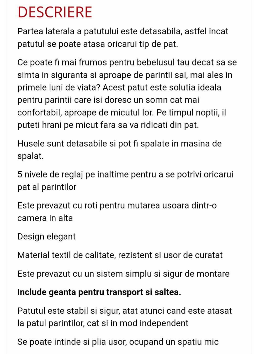 Pătuț + lenjerie