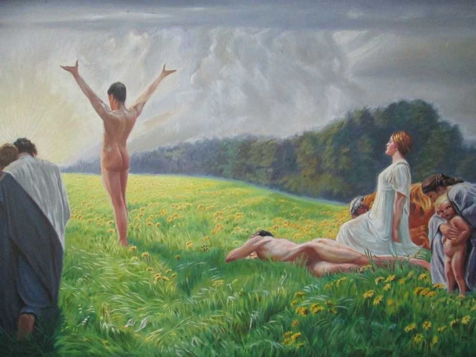 Tablou, Pictura in Ulei, Scena cu nuduri, Dimensiune Mare  118 x 89 cm