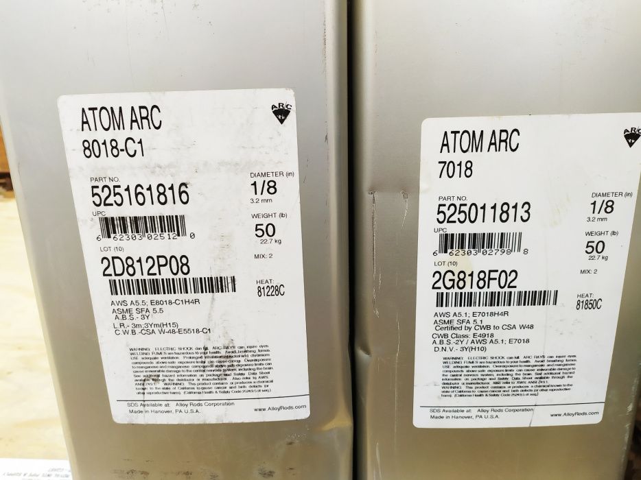 Продаются Электроды и сварная проволка ATOM ARC 7018/8018 C-1.