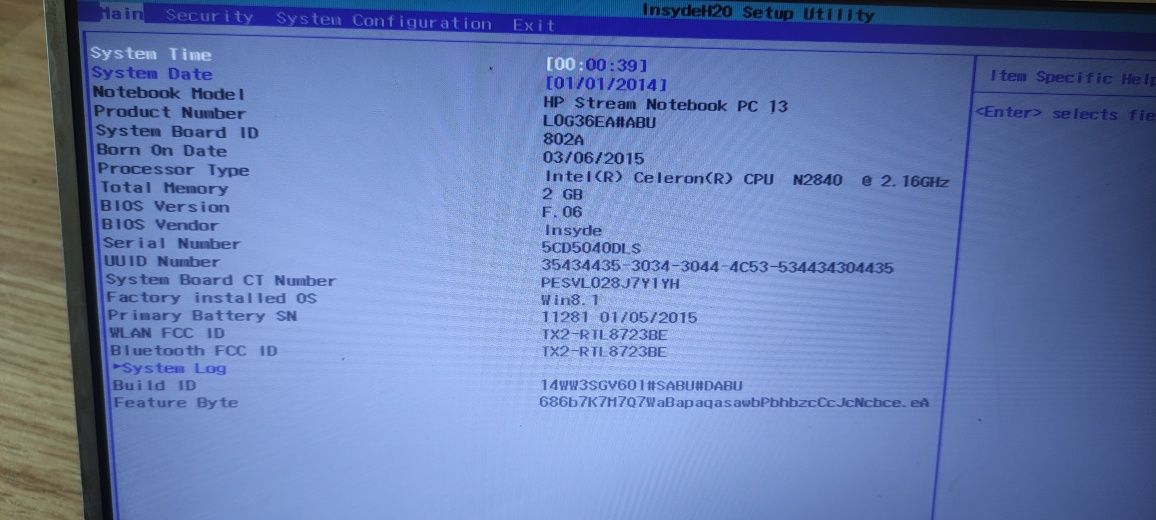 Placa de baza + Accesorii - HP Stream 13 HP 13-c050sa - intel N2840