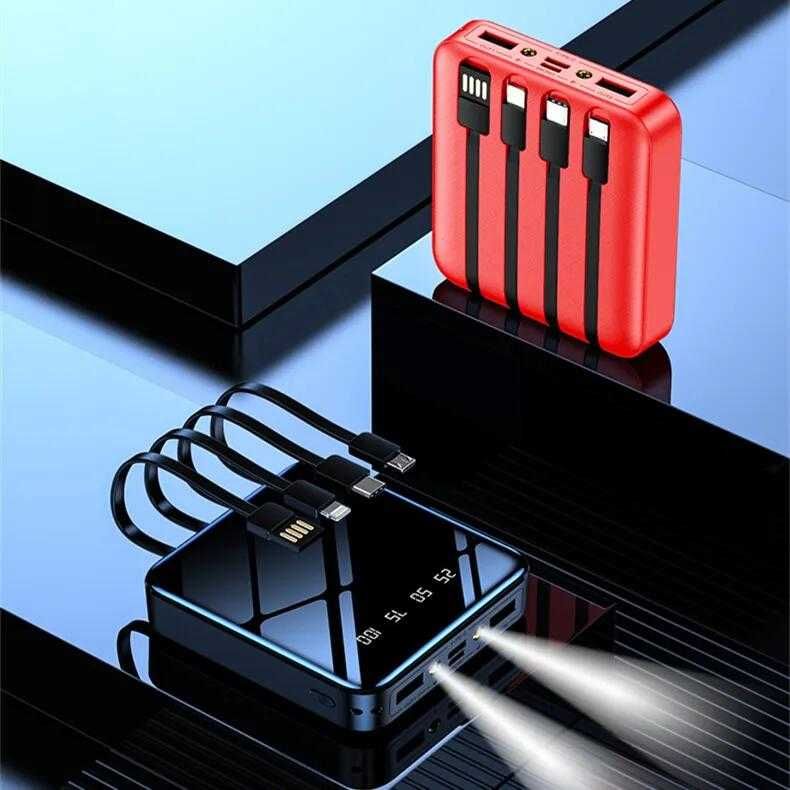 Лятна Промоция: Преносима батерия с четири кабела (20 000 mAh)
