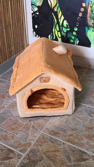 OFERTA! Casuta animale pufoasa / culcus caini si pisici Large
