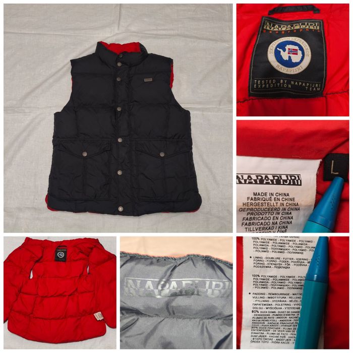 Vestă Napapijri mărime L bărbați cu puf și pene cu Defect
