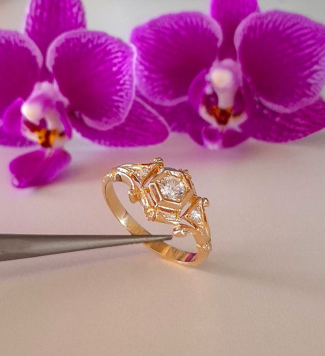 Inel rusesc din aur de 14K