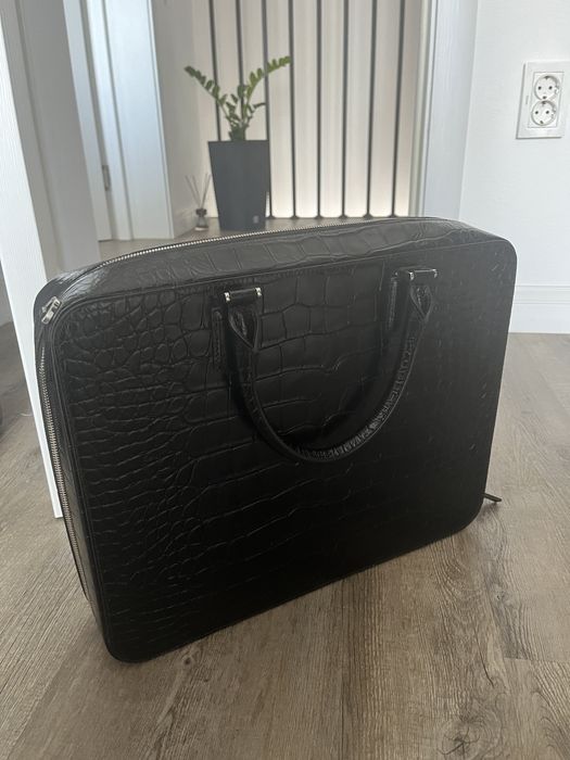 Geanta de laptop Montblanc Black Croc
