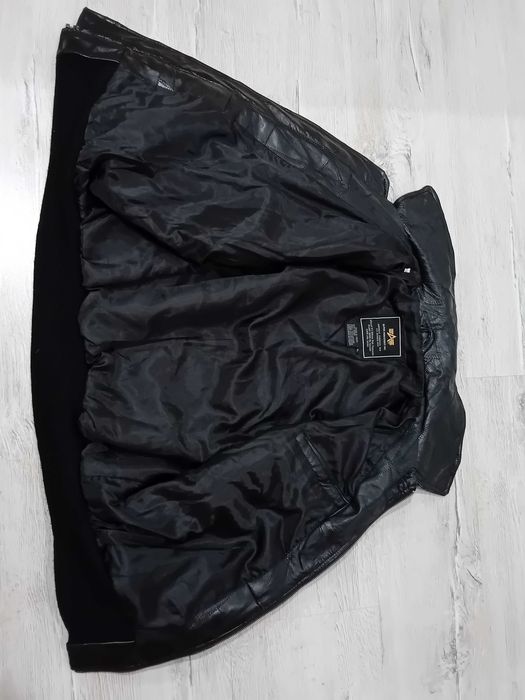 Jachetă de tip bomber din piele naturală Alpha Industries, mărimea XL