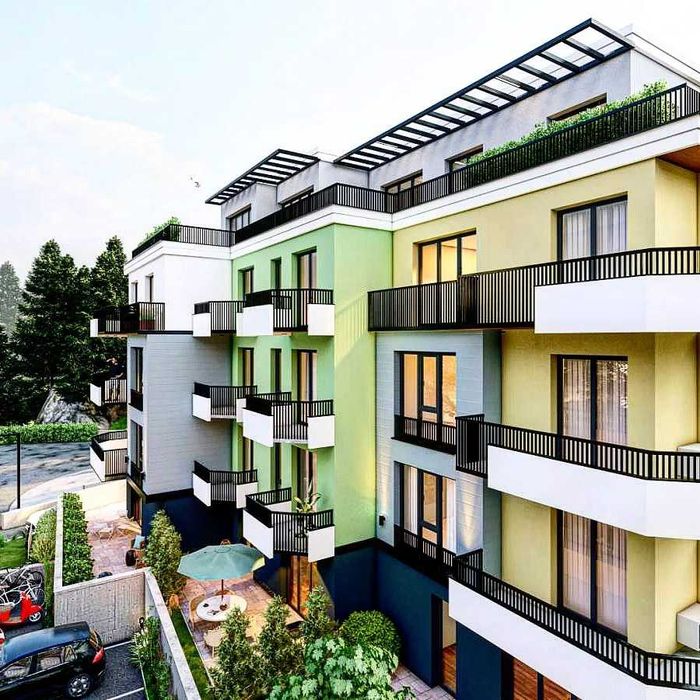 Тристаен панорамен със 129 м² тераса