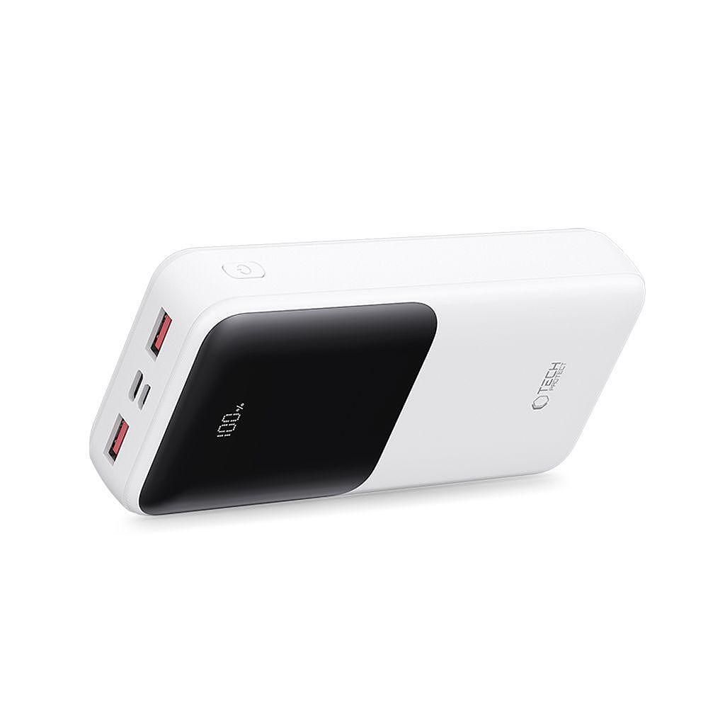 Допълнителна батерия tech-protect pb02 power bank 20000mah 22.5w бяла