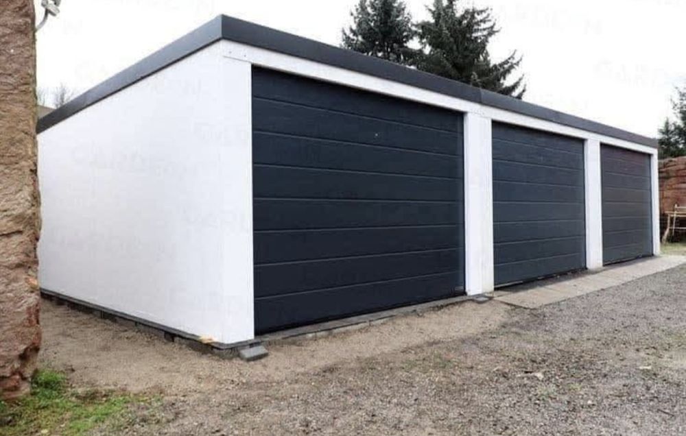 Garaje pe structuri metalice învelite cu panou senwis