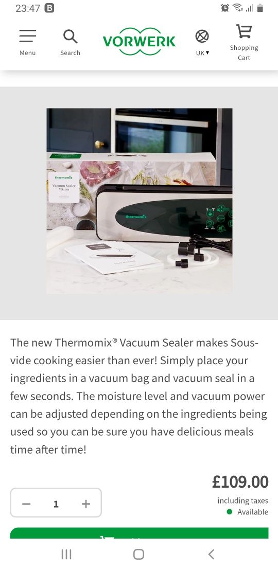 Aparat de vidat Thermomix Vorwerk VS100