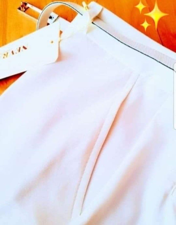 Pantaloni dama albi eleganți, curea inclusa,diverse marimi