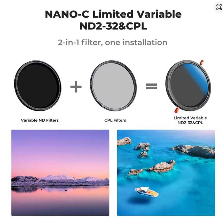 Филтър за обектив K&F Concept 2 in 1 CPL ND2-32 Filter - 67mm