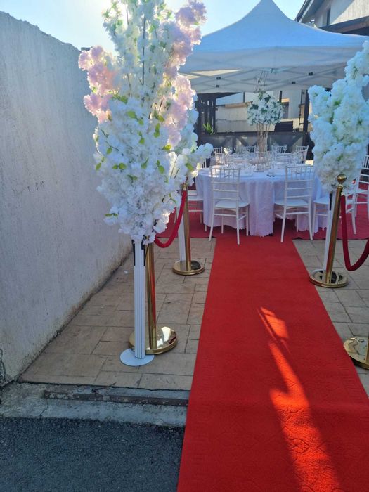 arcade florale diferite modele stâlpișori covor roșu.