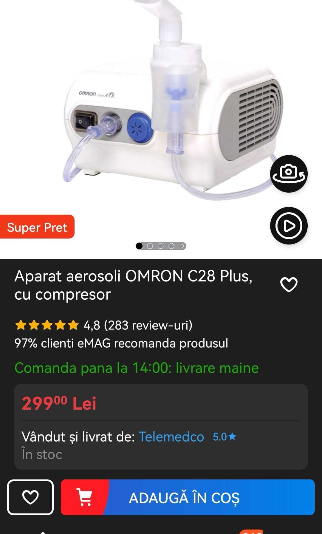 Aparat aerosoli OMRON C28, cu compresor