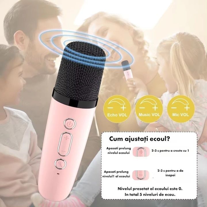 Set Boxa Karaoke, Cu 2 Microfoane Wireless