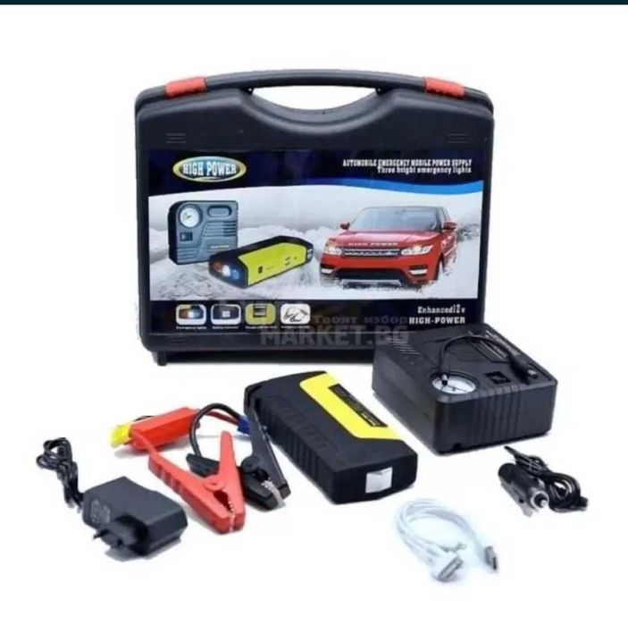 Стартерно устройство за коли Jump starter 1800mAh 2000A + компресор