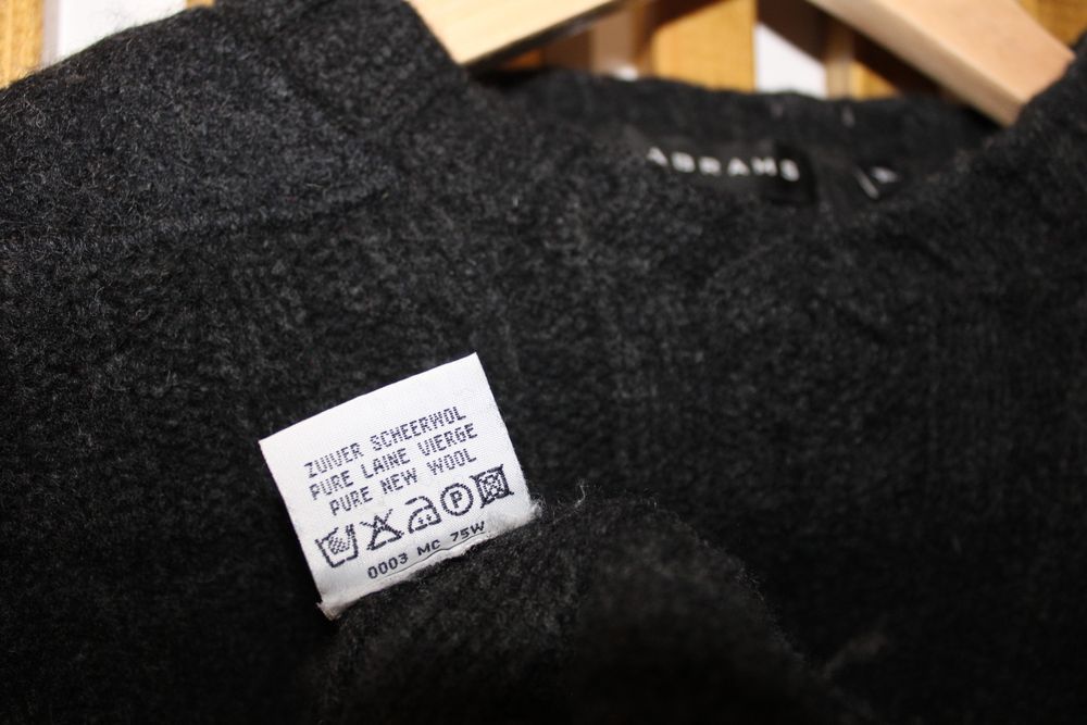 Pulover lână 100%, woolmark, negru, gros